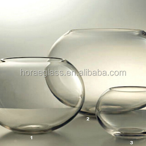 Custom manufacture fish bowl glass/ball shaped glass vase for wholesale