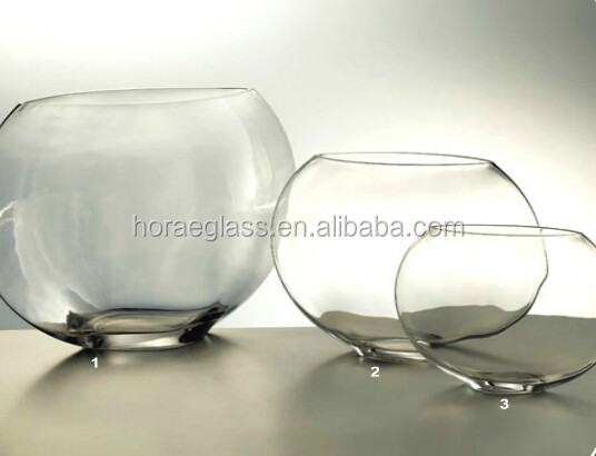 Custom manufacture fish bowl glass/ball shaped glass vase for wholesale