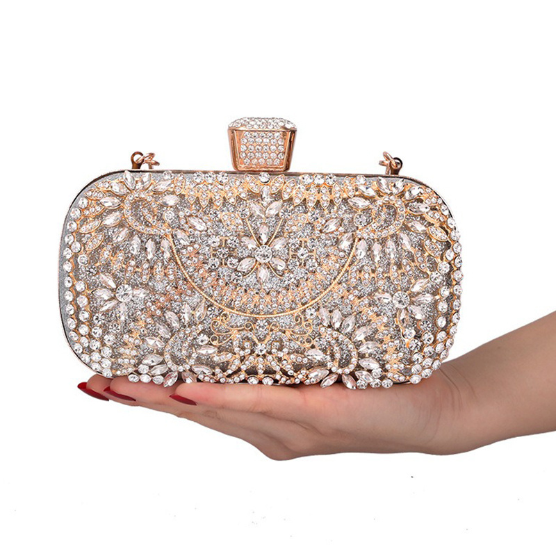 Wholesale Price Women Crystal Clutch Bags for Bridal Evening Party Bling Rhinestone Diamond Phone Purse Handbag