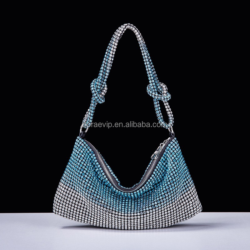 I005 Wholesale Rhinestones Clutch Purses Women Hang Bags Shiny Diamond Bucket Crystal Purses Bag