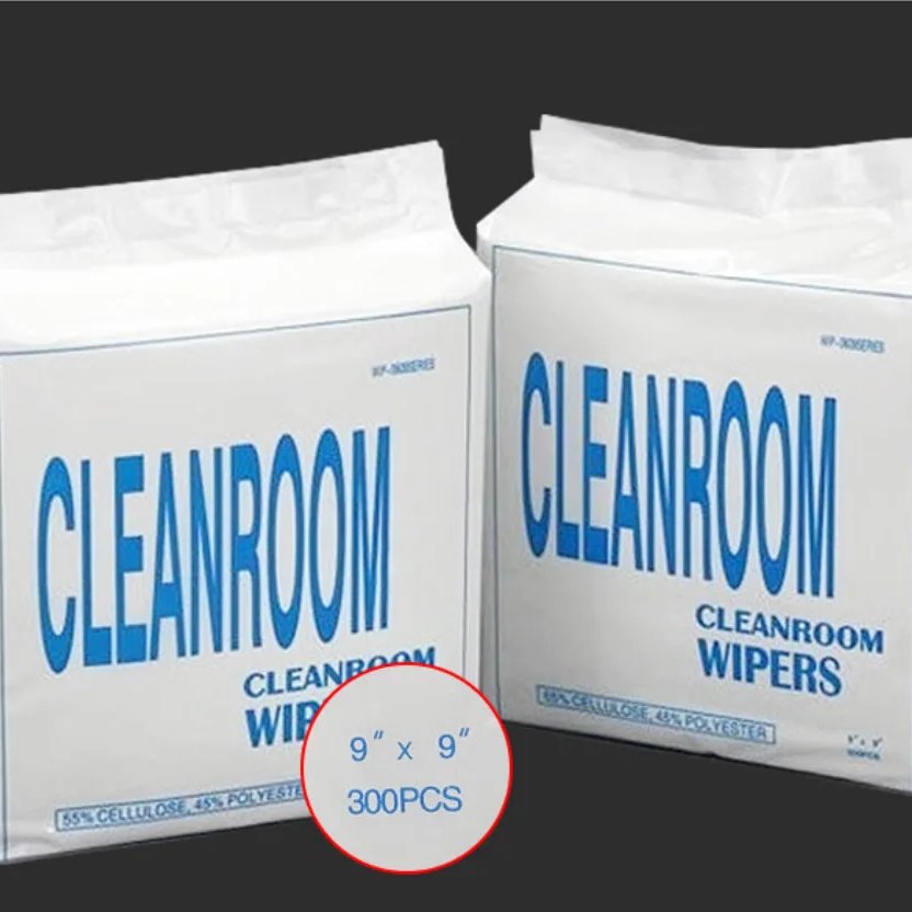 0609 Glass Clean Non Woven Cellulose Cleanroom Wiper 100% Industrial Clean Room Disposable Wipes