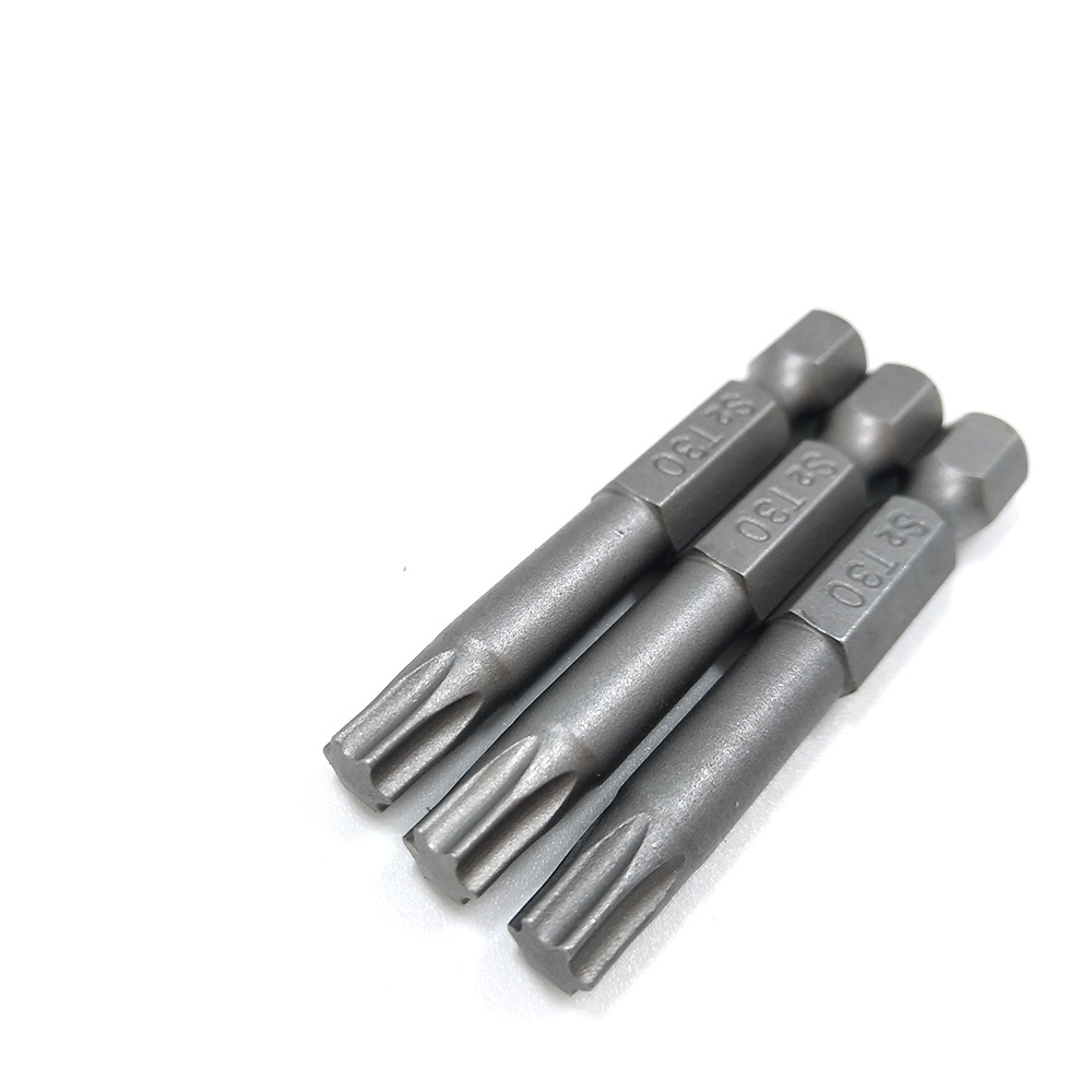 S2 alloy T5 T6 T7 T8 T9 T10 T15 T20 T25 T27 T30 T35 T40 Torx screwdriver bits with 1/4 inch hex shank