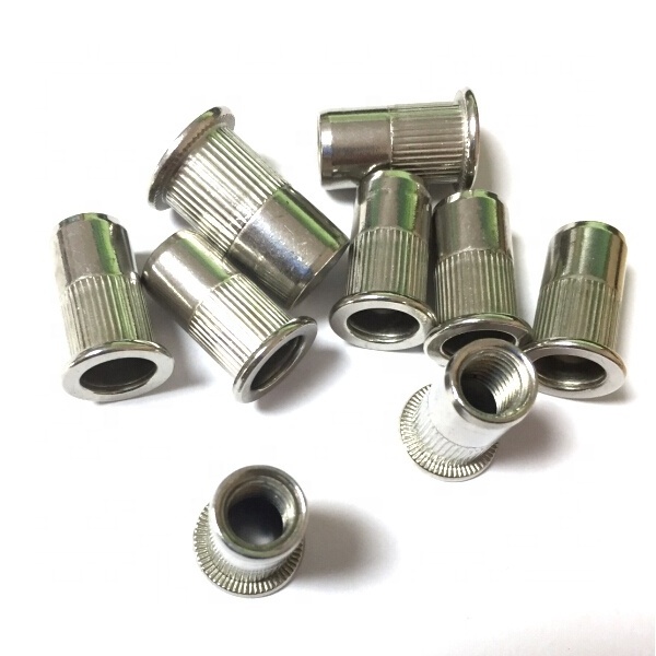 Stainless Steel Rivet Nut with Flat Head rivet nut with Knurled Body M3*10