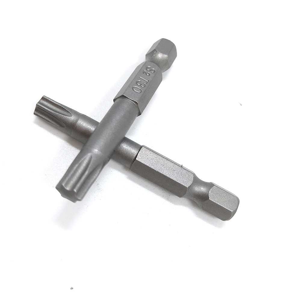 S2 alloy T5 T6 T7 T8 T9 T10 T15 T20 T25 T27 T30 T35 T40 Torx screwdriver bits with 1/4 inch hex shank