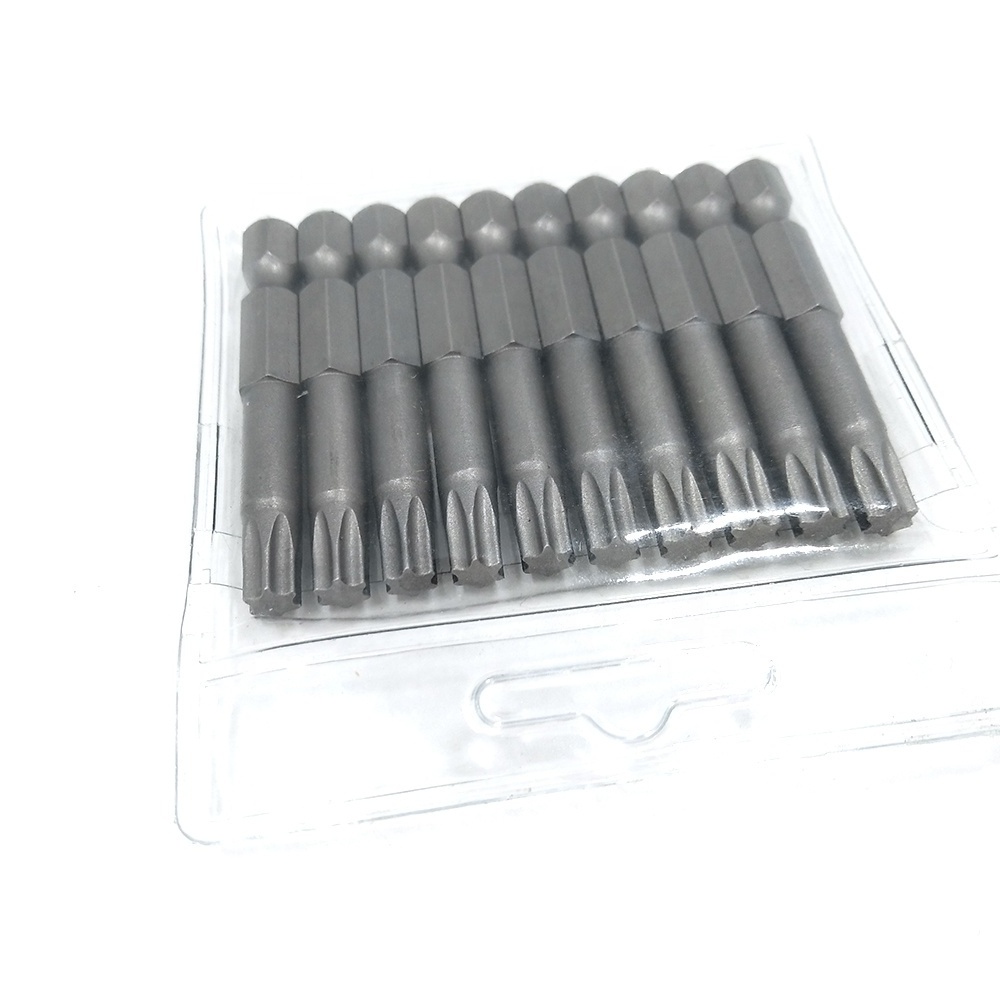 S2 alloy T5 T6 T7 T8 T9 T10 T15 T20 T25 T27 T30 T35 T40 Torx screwdriver bits with 1/4 inch hex shank