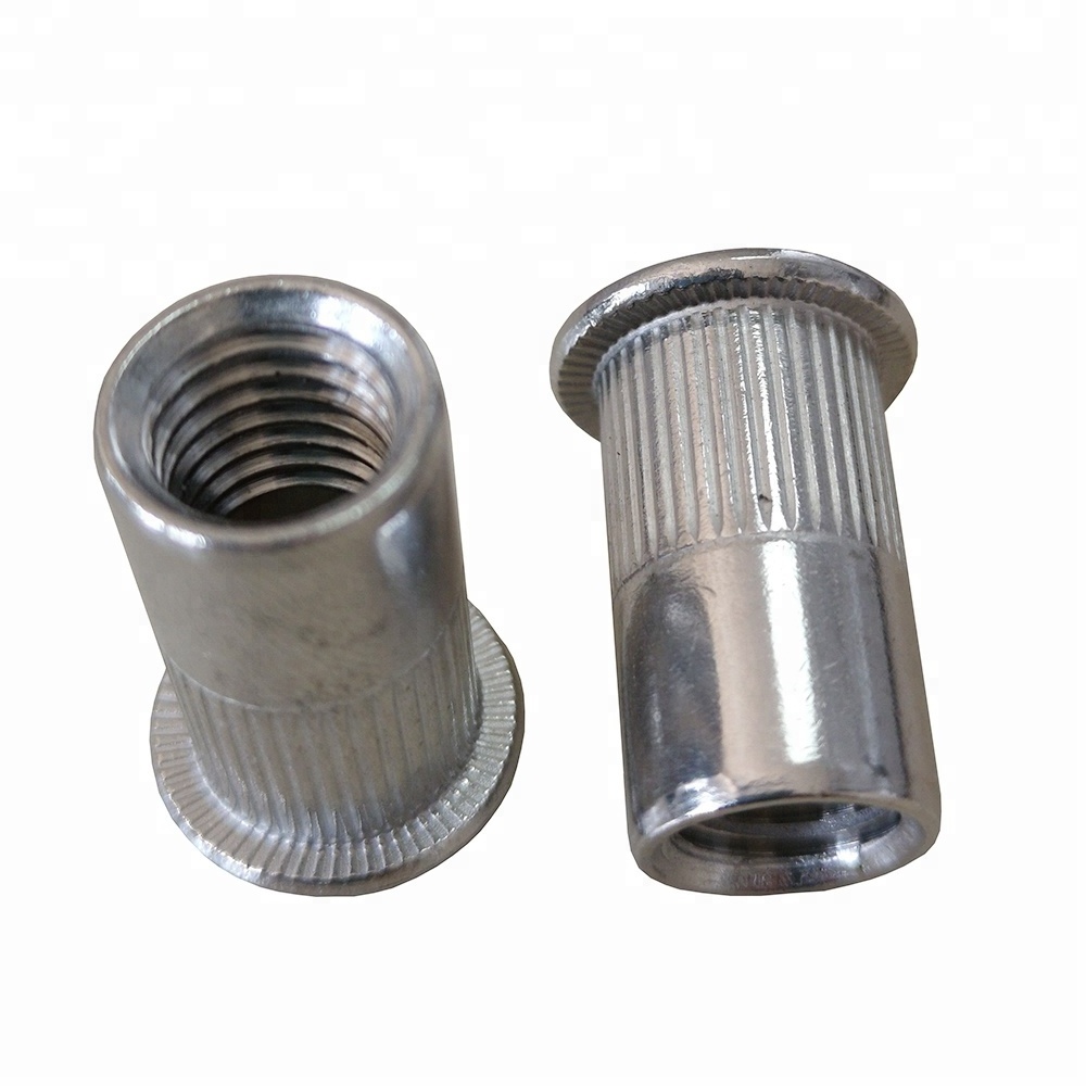 Stainless Steel Rivet Nut with Flat Head rivet nut with Knurled Body M3*10