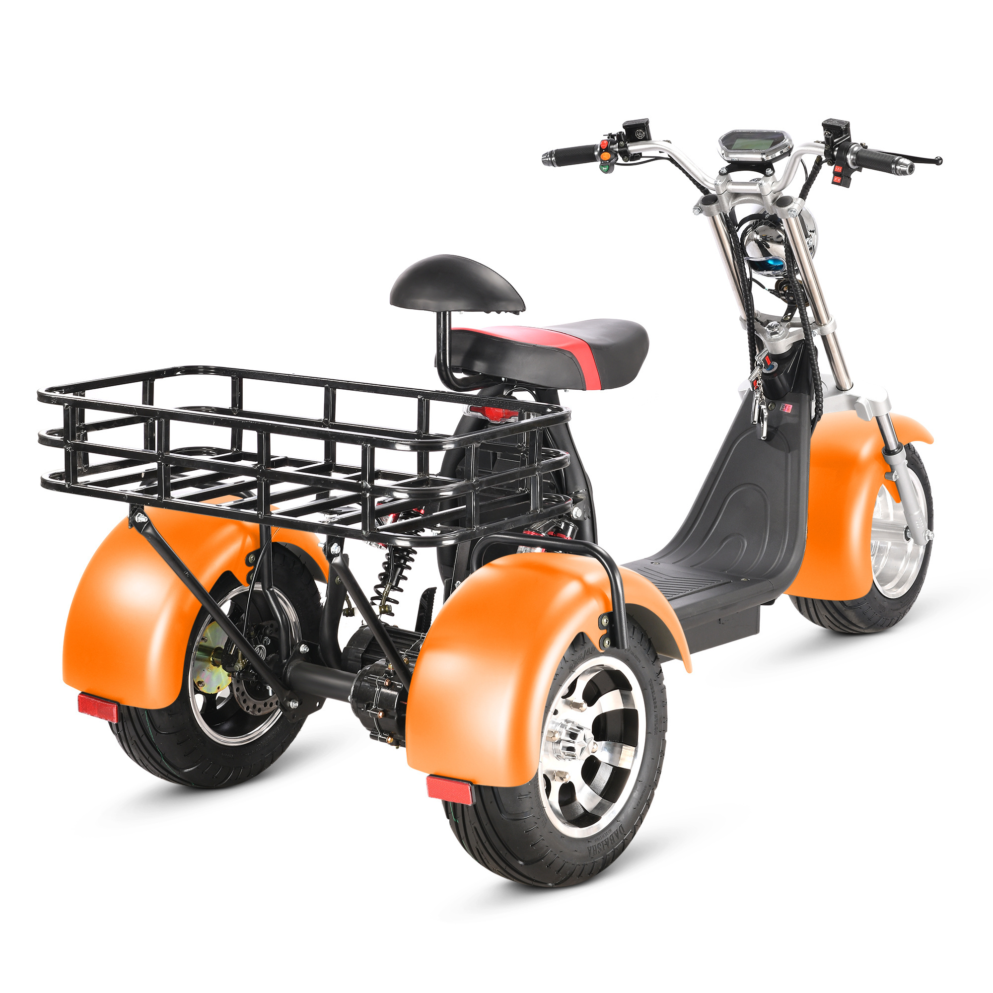 new adult cheap 2 seats three wheel with large basket electric motorcycle for sale two person