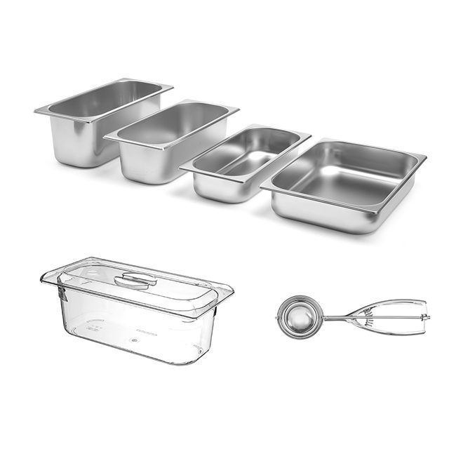 Stainless Steel Or PC Plastic Gelato Pan 5 Liter Ice Cream Container Ice Cream Display Freezer Storage Container