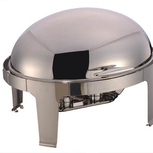 YD Hardware 6L Round Chafing Dish Roll Top Chafing Dish Electric Heater With Food Pan Water Pan Oval Chafing Dish