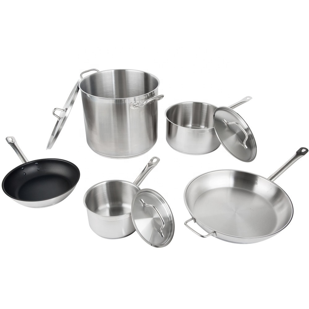 Cookware NSF Listing Stock Pot, Sauce Pan, Stew Pan and Other Stainless Steel for Restaurant Minimalist Customized Cookware Sets