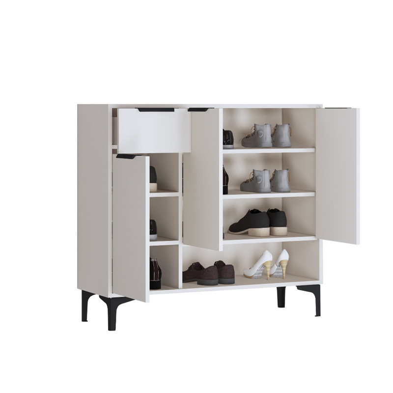 Hored New Style All Aluminum Smart Shoe Cabinet Recyclable Furniture Aluminum Shoe Racks With Doors and Drawer