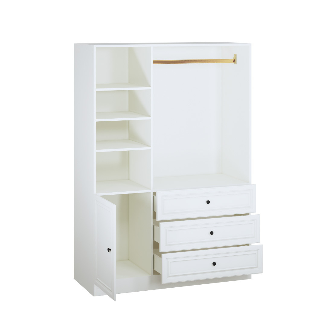 Space enough free standing modern bedroom furniture clothes cabinet aluminum dampproof modular doors drawers simple wardrobe