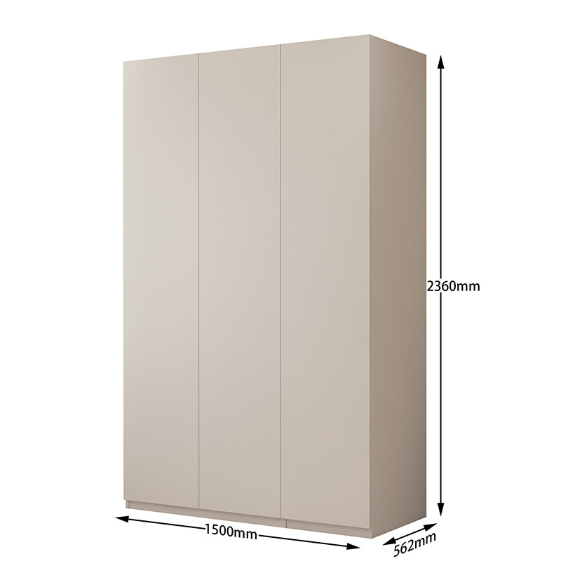 3-Door Aluminum Modern Solid Aluminum Wardrobe Clothing Armoire Closet with 2 Drawers