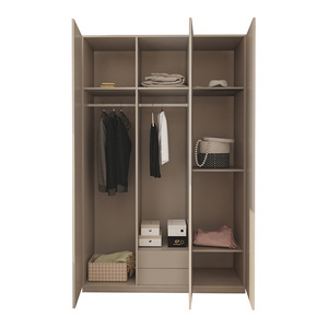 3-Door Aluminum Modern Solid Aluminum Wardrobe Clothing Armoire Closet with 2 Drawers