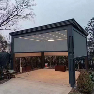 Factory motorised Outdoor sunroom Gazebo Modern green house Aluminium pavilion Louver Roof Bioclimatic Pergola for Sunshade