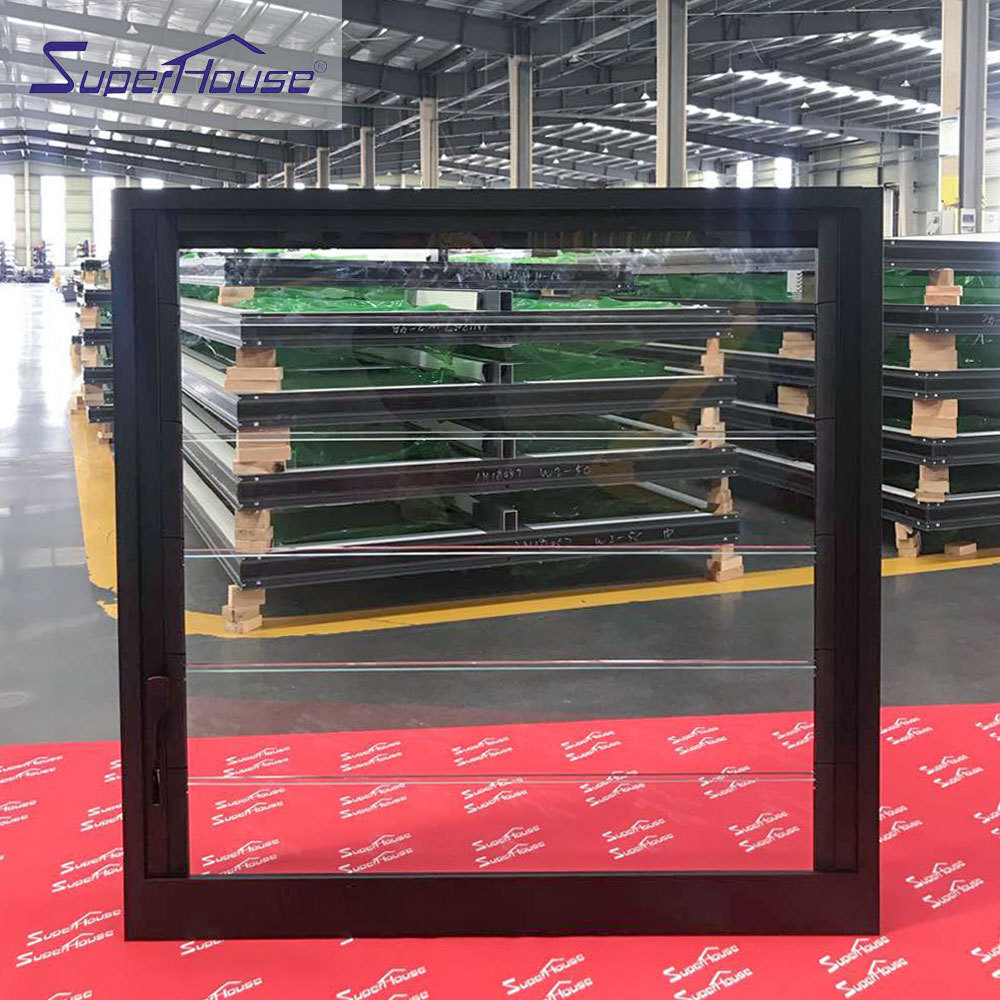 Aluminum glass high-definition view sunshade anti-UV sun protection blinds Louvers Window Roller Motorized Fire shutters