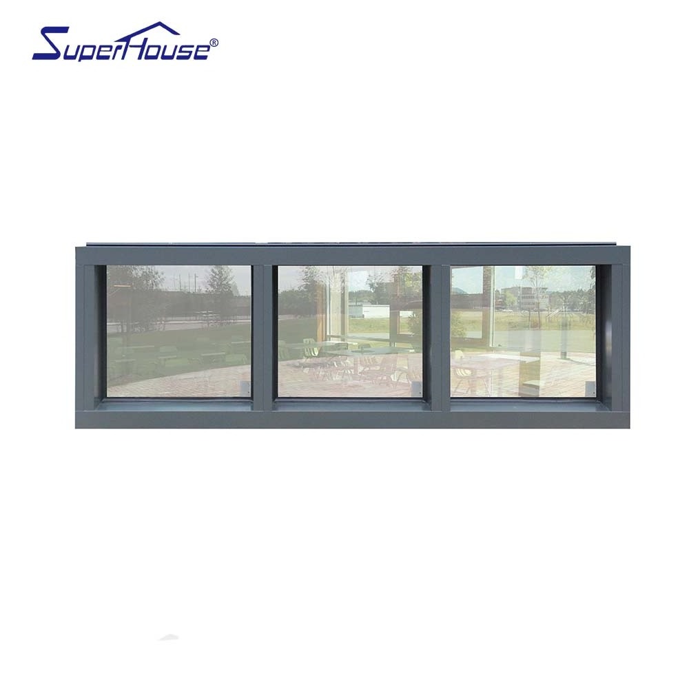 NFRC Florida Miami-Dade Hurricane Impact Resistant Windows and Doors Approved Aluminium Fixed Window Customized Size