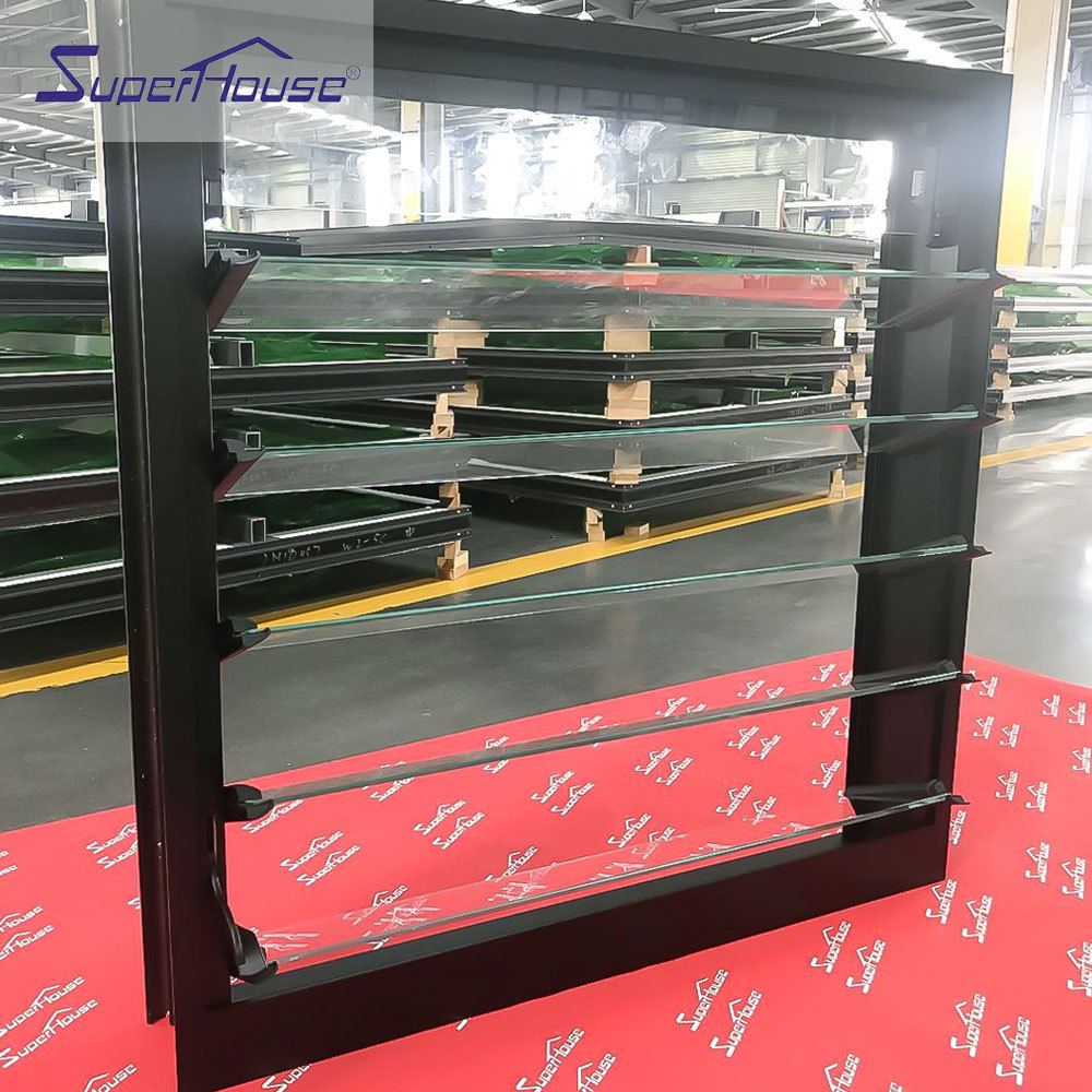 Aluminum glass high-definition view sunshade anti-UV sun protection blinds Louvers Window Roller Motorized Fire shutters