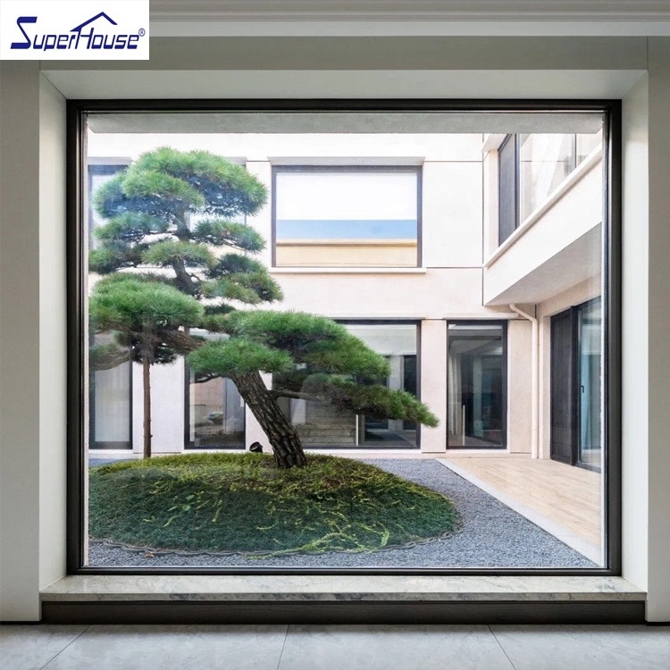 Glass Customized Commercial Fixed Picture Window Wall Storefront Curtain Wall NFRC Factory Directly Sell Aluminium Windows