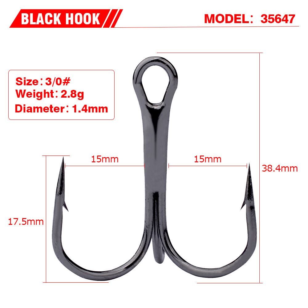 Horizon 50pcs/bag Carbon Steel Treble Hook Fishing Tackle Carp Fishing Anzuelos Pesca Hooks for Fishing