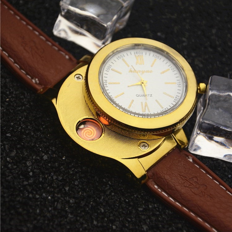 USB Charging rechargeable Windproof Wristwatches sports Cigarette cigar electric lighter Watches watch Lighter