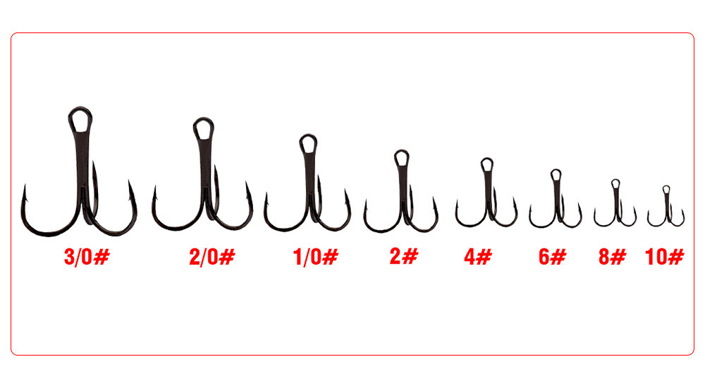 Horizon 50pcs/bag Carbon Steel Treble Hook Fishing Tackle Carp Fishing Anzuelos Pesca Hooks for Fishing