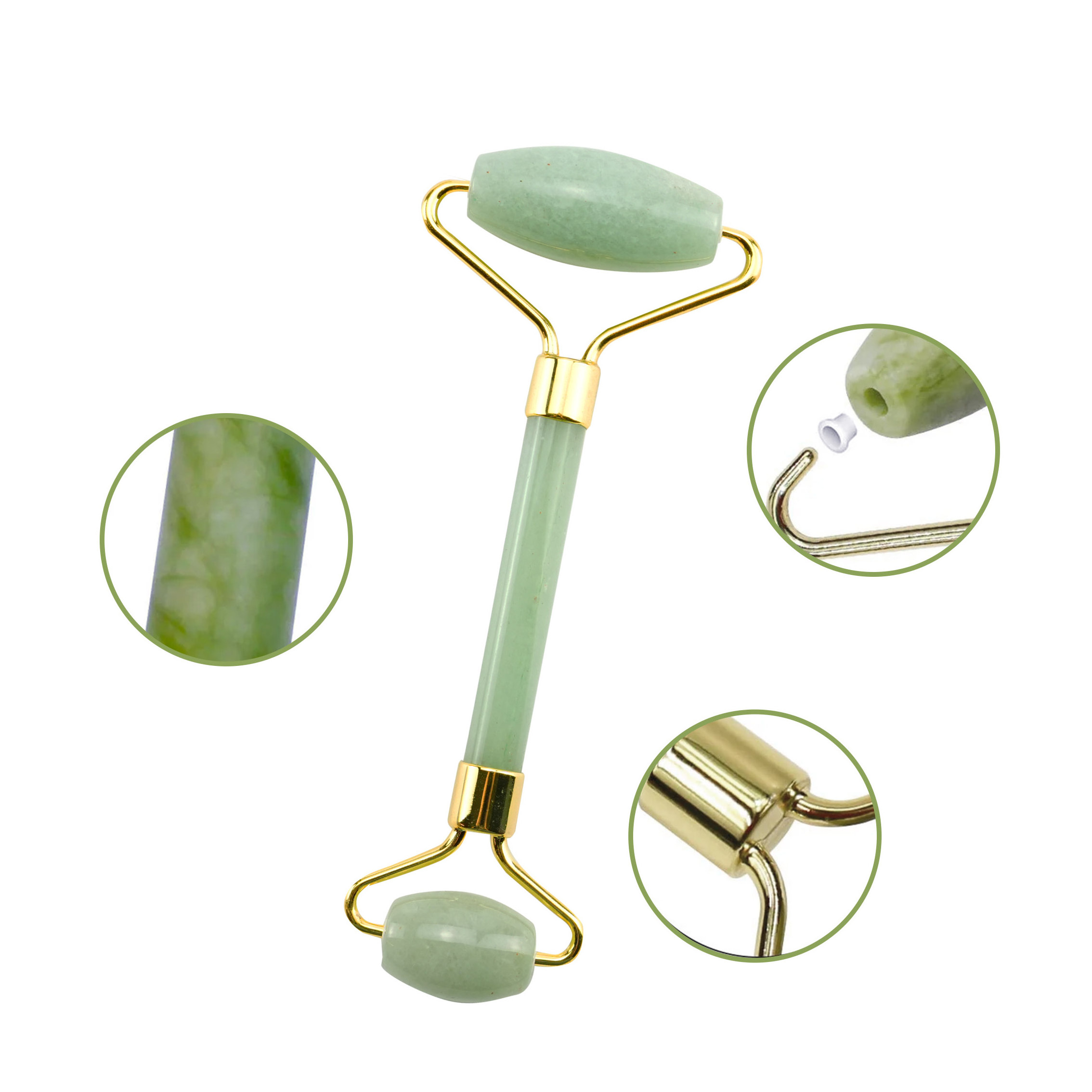 Facial Natural Green Jade Roller and Gua Sha With Jade Roller Set