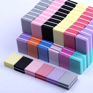 Double-sided Mini Nail File Blocks Colorful Sponge Nail Polish Sanding Buffer Strips Polishing Manicure Tools nail buffer