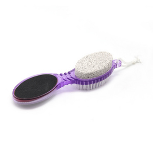 Best double 4 In 1 Plastic Pedicure Foot File Double Side Callus Remover Foot Brush with Pumice Stone