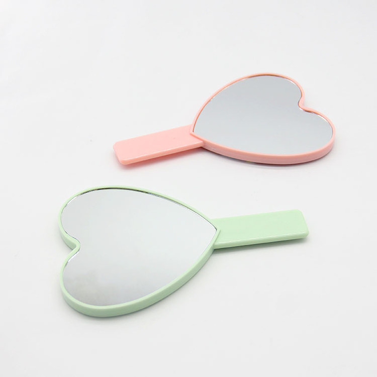 custom logo square shapes cosmetic cute pink hand mirrors private label wholesale bulk salon plastic hand mirrors