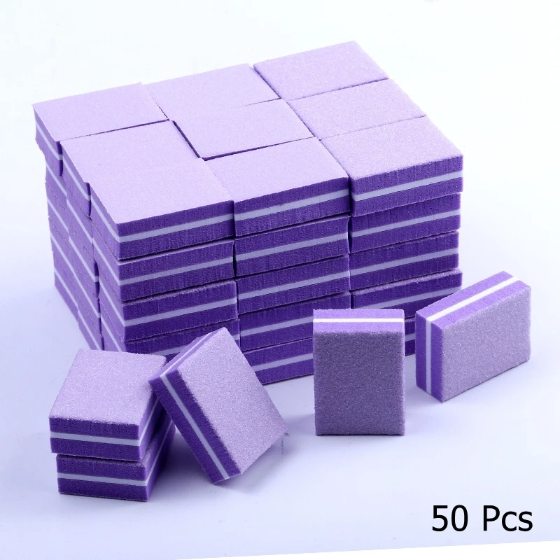 Double-sided Mini Nail File Blocks Colorful Sponge Nail Polish Sanding Buffer Strips Polishing Manicure Tools nail buffer