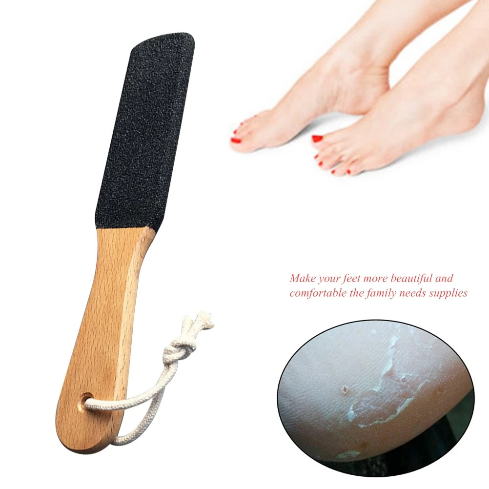 wholesale Custom logo double sides  wood pedicure  sandpaper foot file pedicure kit