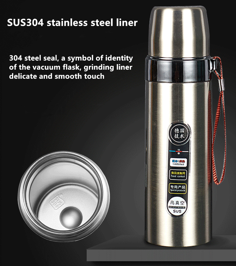 Large capacity stainless steel insulated cup men's and women's portable business vacuum insulated kettle