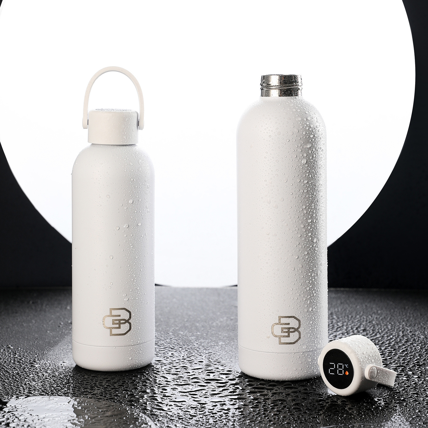 Powder coated  Smart termos stainless steel vacuum flask with led temperature display