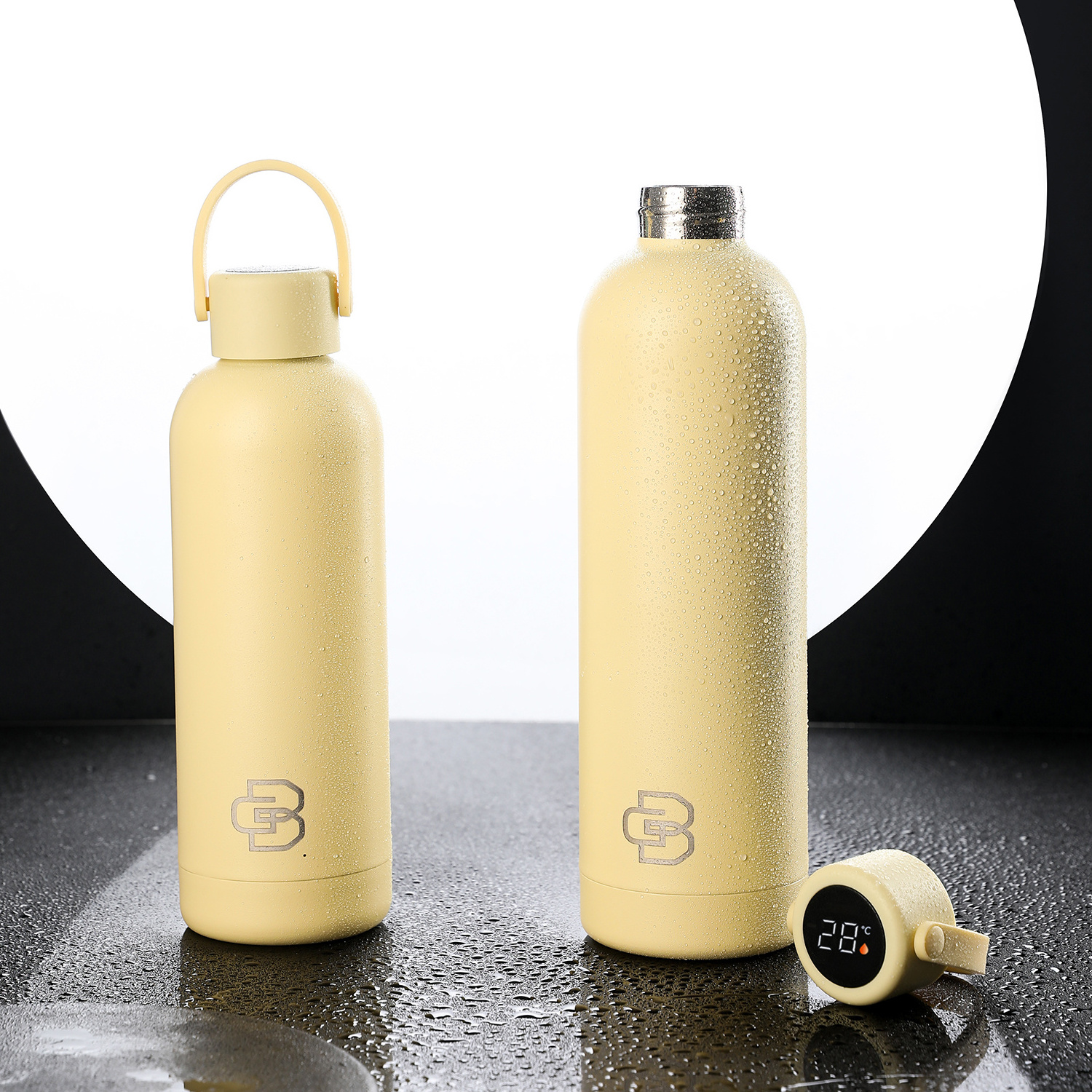 Powder coated  Smart termos stainless steel vacuum flask with led temperature display