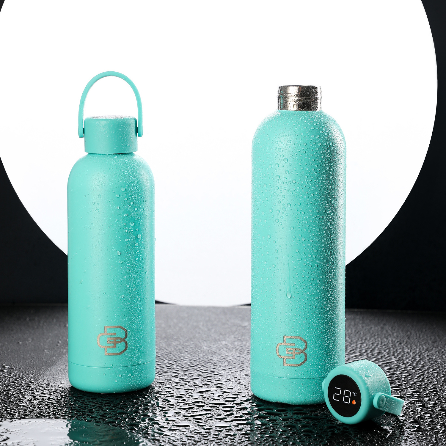 Powder coated  Smart termos stainless steel vacuum flask with led temperature display