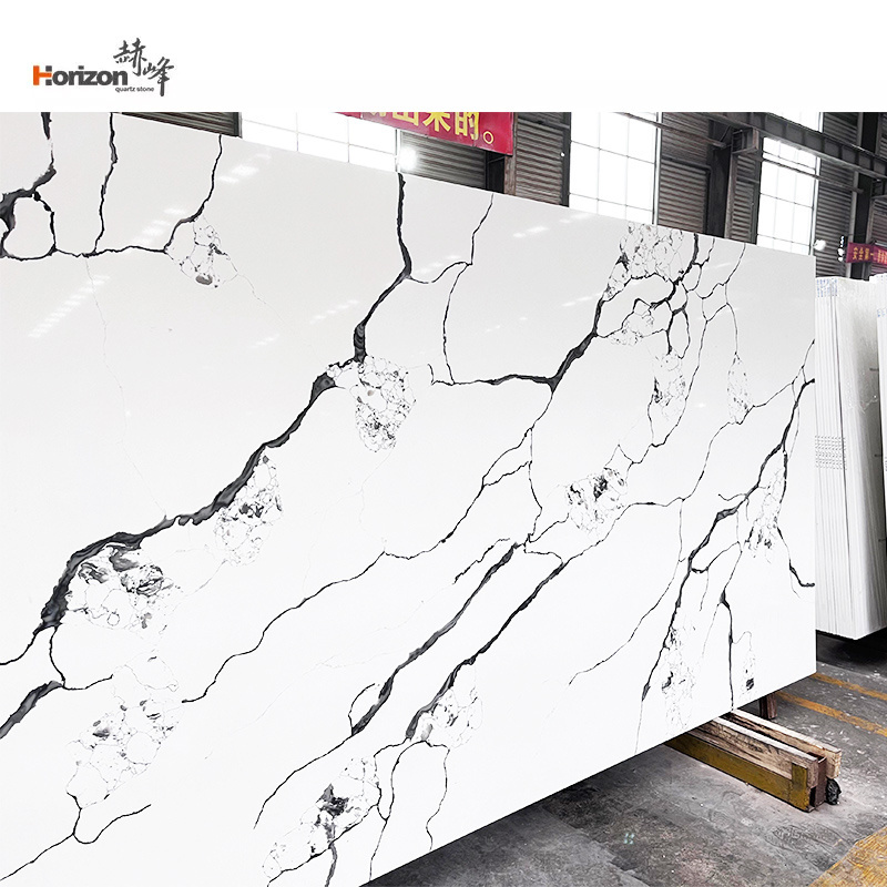 2024 Horizon white quartz vanity top slab artificial calacatta quartz stone counter top countertop natural quartz slab kitchen c