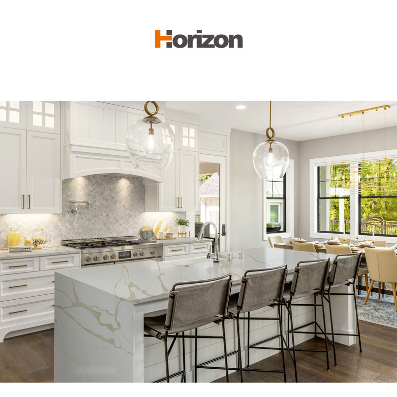 Horizon Calcatta Gold Quartz 6mm-30mm thick Calacatta Gold White Quartz Stone Countertops Slabs