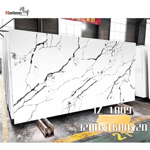 2023 Horizon 3200*1600*18 quartz  slab artificial black quartz kitchen countertop white alabaster quartz slab