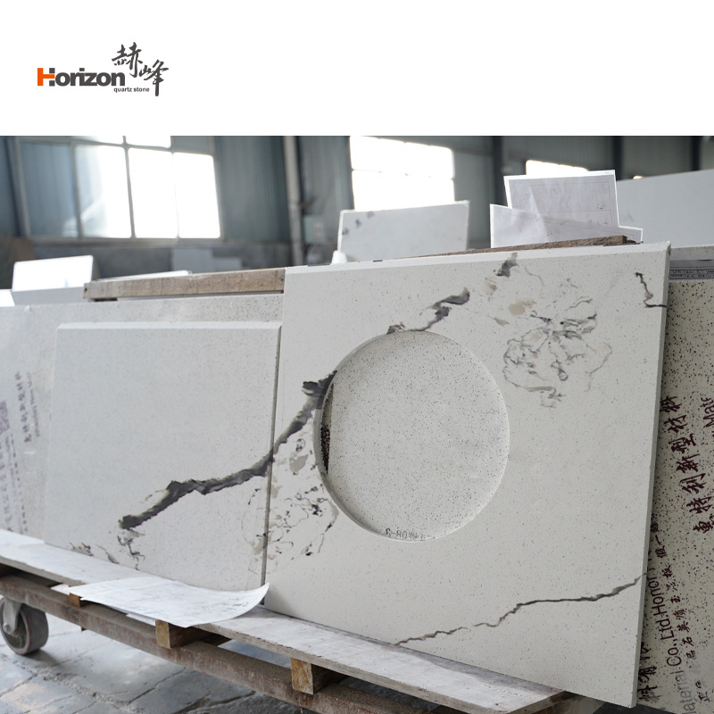 Horizon white quartz culture stone panel quartz grey slate panel quartz panel display natural rock slab large plate