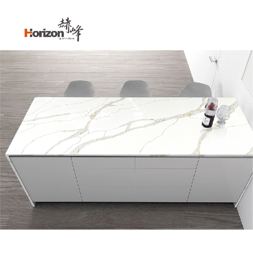 2023 Horizon artificial quartz stone slabs for kitchen counter carrara white quartz countertop quartz