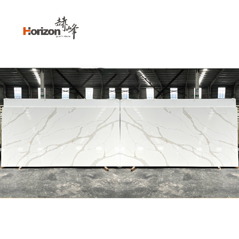 2023 Horizon artificial quartz stone slabs for kitchen counter carrara white quartz countertop quartz