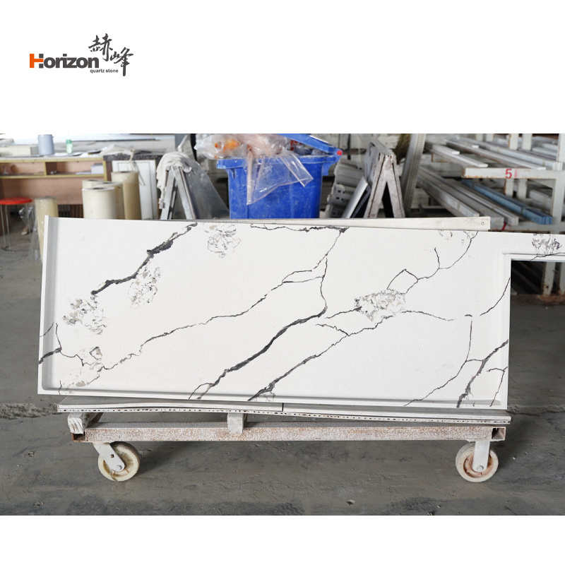 Horizon white quartz culture stone panel quartz grey slate panel quartz panel display natural rock slab large plate