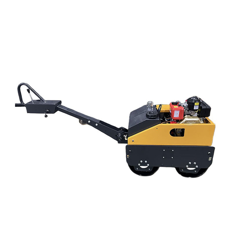 Mini Gasoline Diesel Walk Behind Road Roller Compact 600KG Vibratory Roller