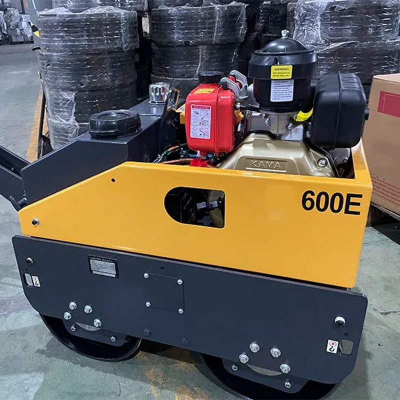 Mini Gasoline Diesel Walk Behind Road Roller Compact 600KG Vibratory Roller