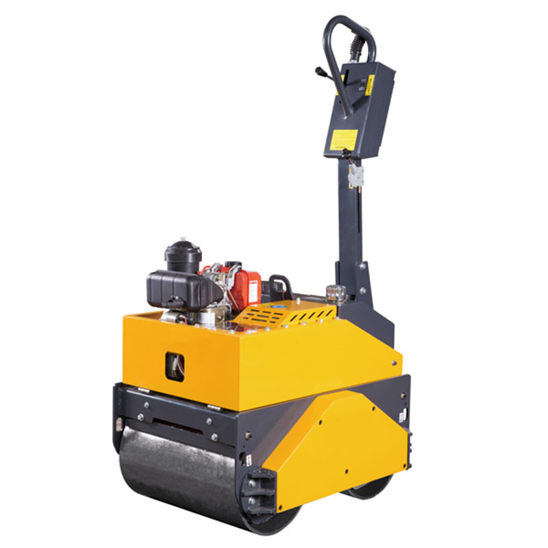 Mini Gasoline Diesel Walk Behind Road Roller Compact 600KG Vibratory Roller