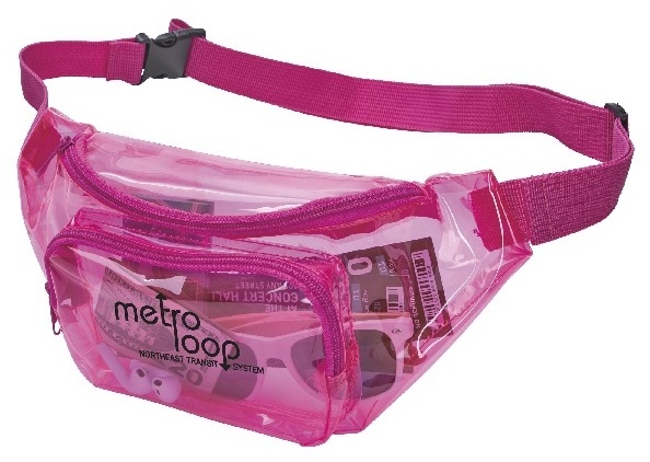 Show And Tell Clear PVC Fanny Pack with front zipper pocket