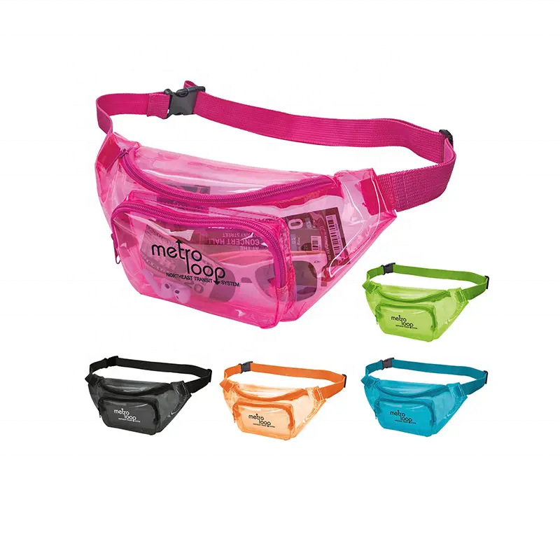 Show And Tell Clear PVC Fanny Pack with front zipper pocket