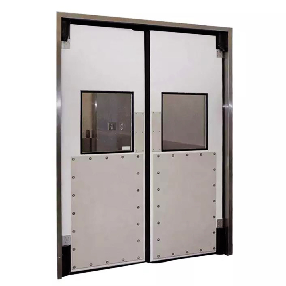 Hormann Hot Sale Stainless Steel Traffic Swing Door Commercial Restaurant Double Impact Traffic Doors