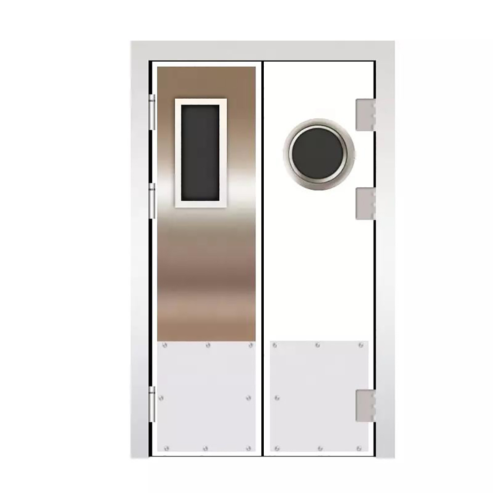 Hormann Hot Sale Stainless Steel Traffic Swing Door Commercial Restaurant Double Impact Traffic Doors